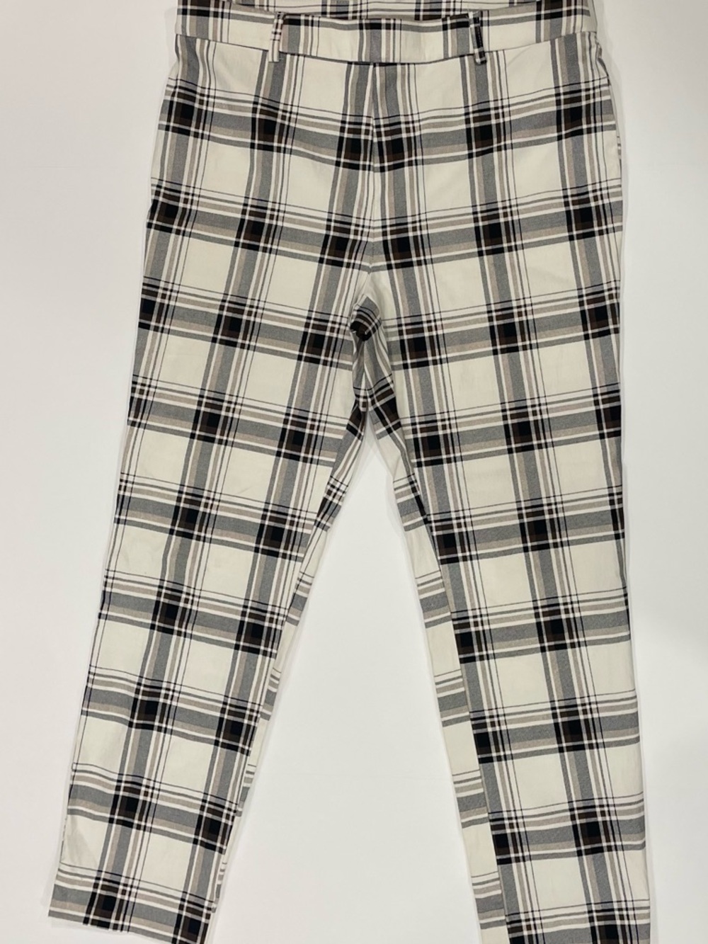Jules & Leopold Cream, Black and Brown Plaid Pants - Size L